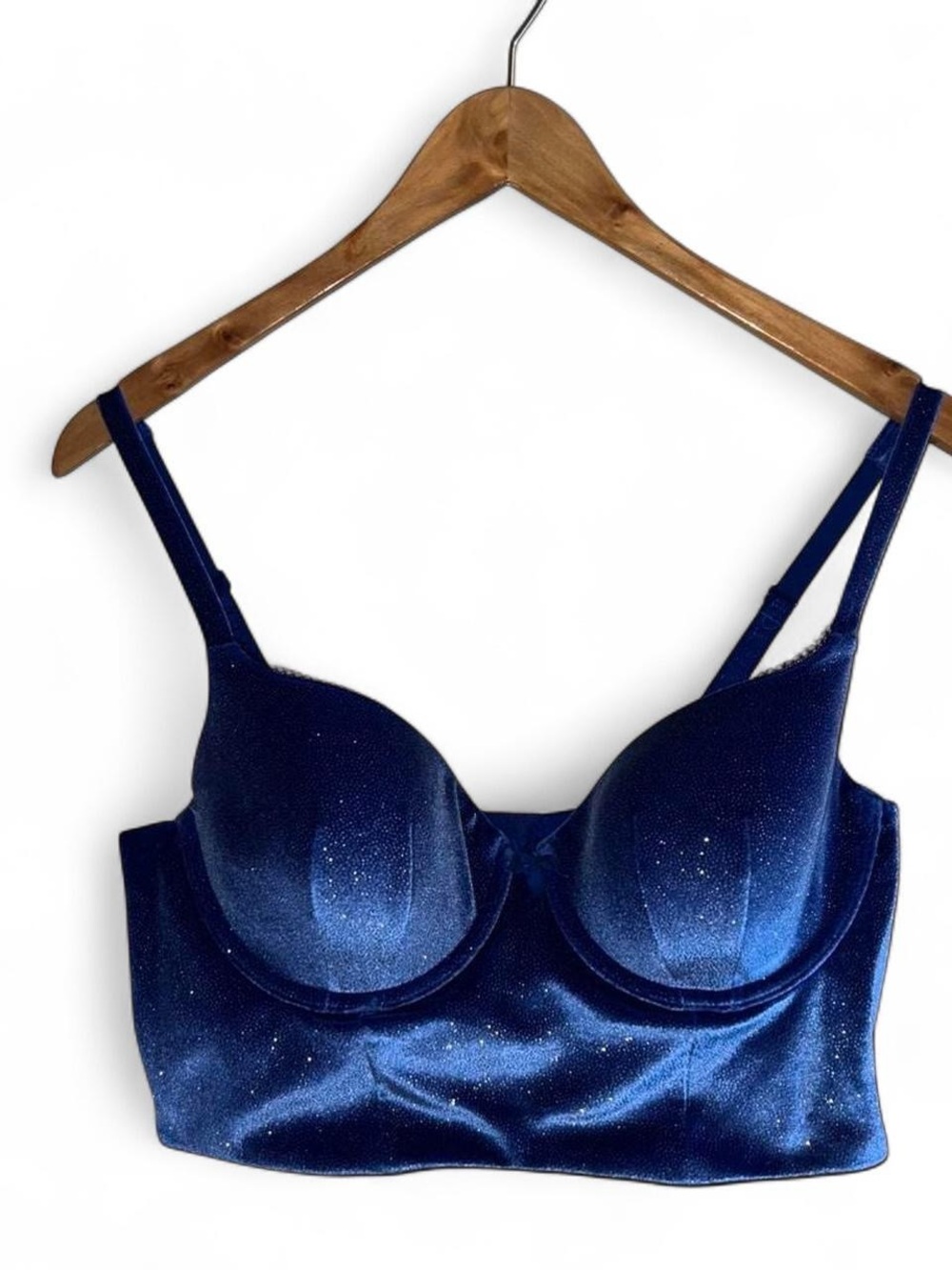 Victoria’s Secret Party Longline Padded Bralette in Navy Blue